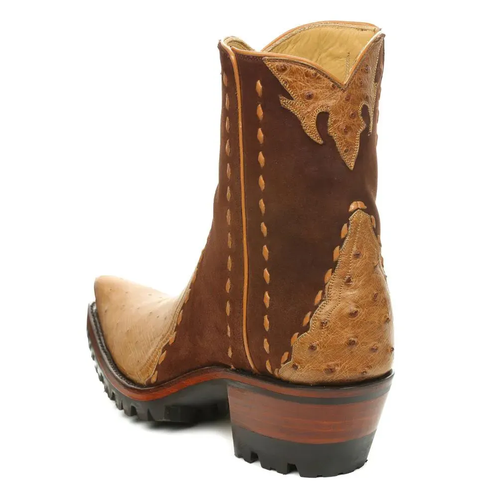 Faux-Suede Faux-Leather Zip-Up Patchwork Western Boots
