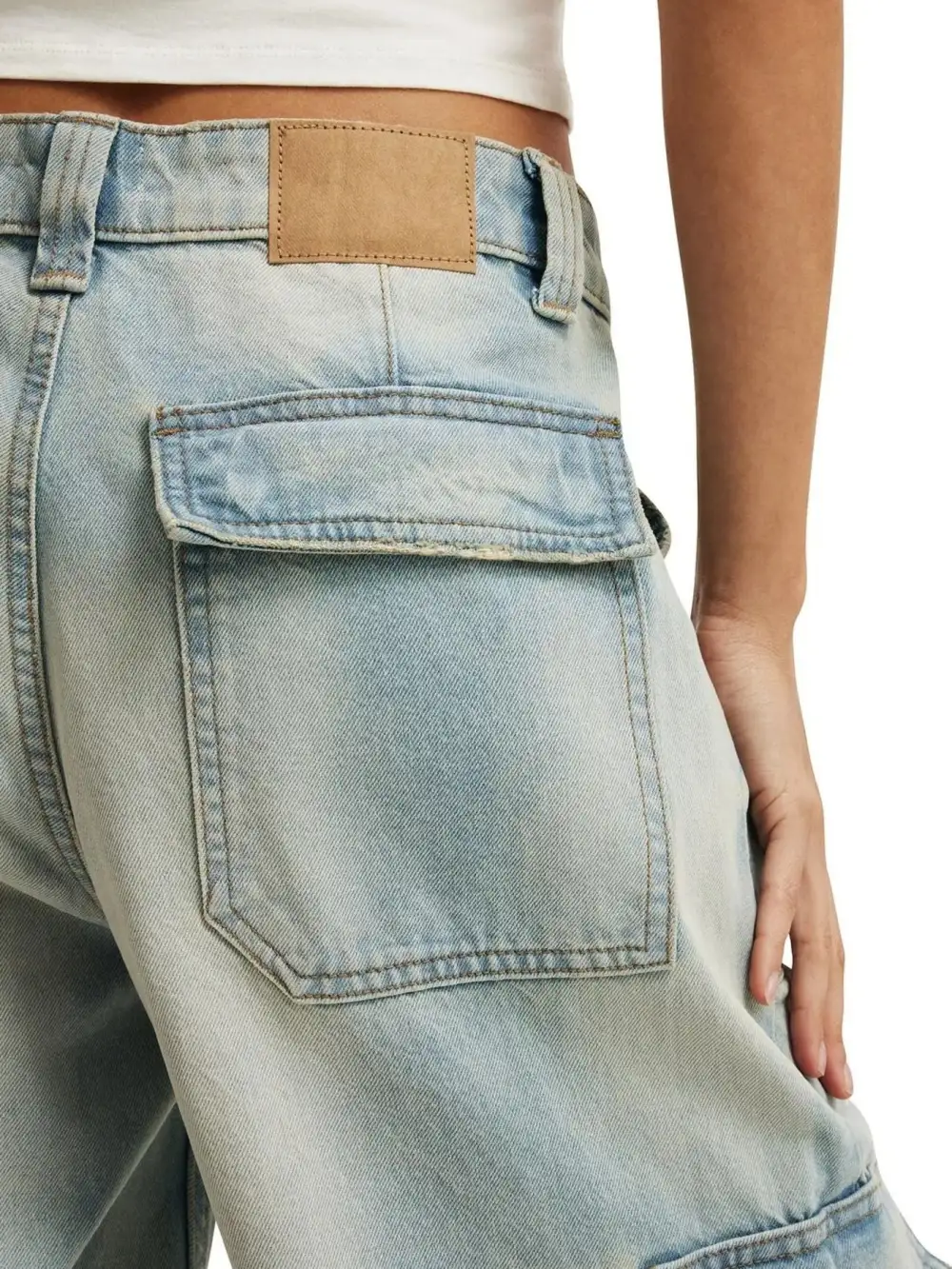Tailored Wide Leg Denim Jeans