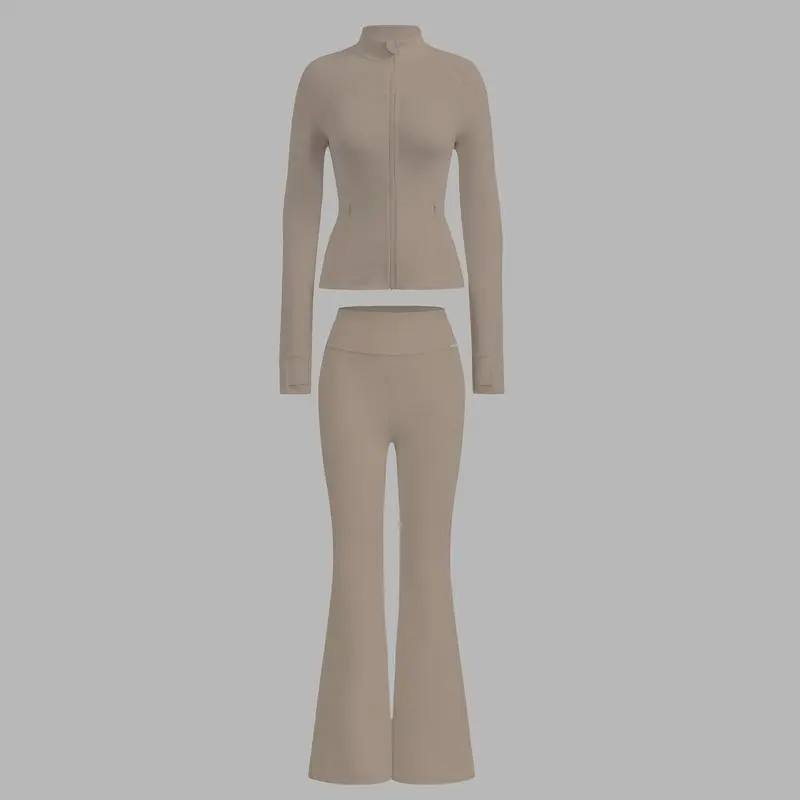 2PCS Slim-It BBL Jacket and Flare Leggings Daily Set