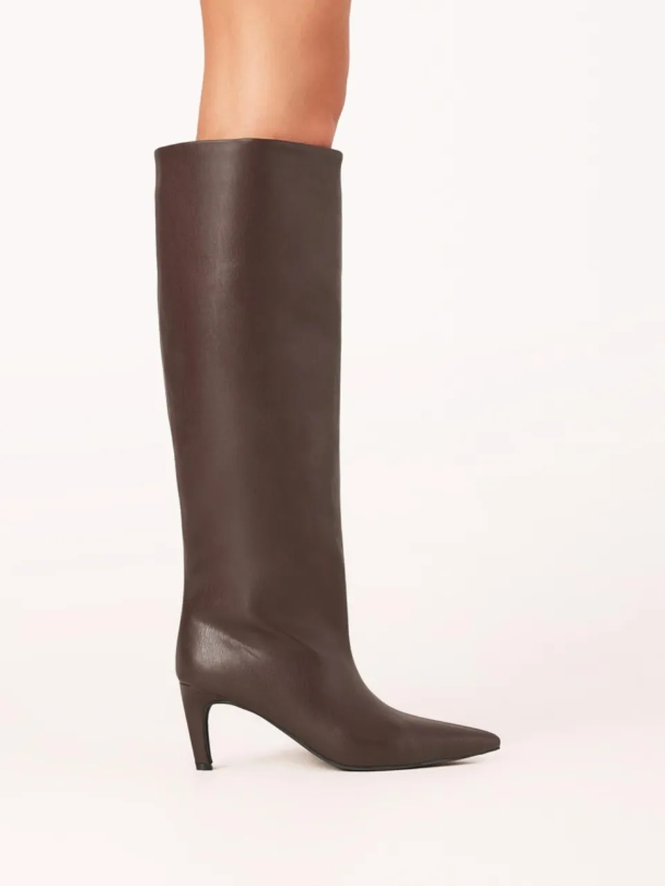 Modern Faux-Leather Leather Pointed-Toe Ankle Boots