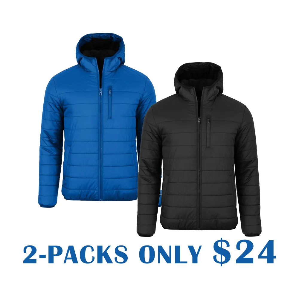 Men’s Sherpa Fleece–Lined Hooded Puffer Jacket – Classic Warm Winter Coat