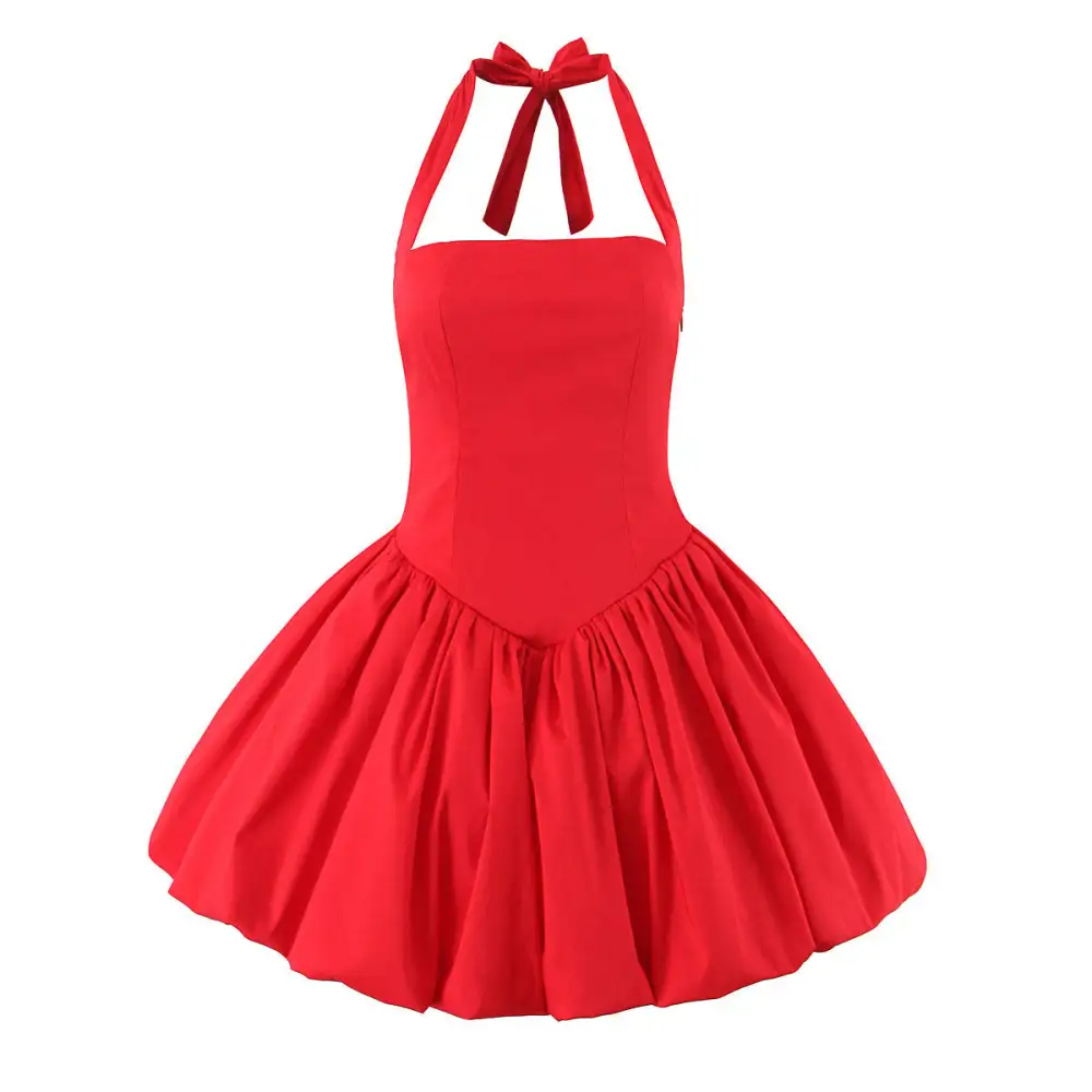 Halter Puff Short Skirt