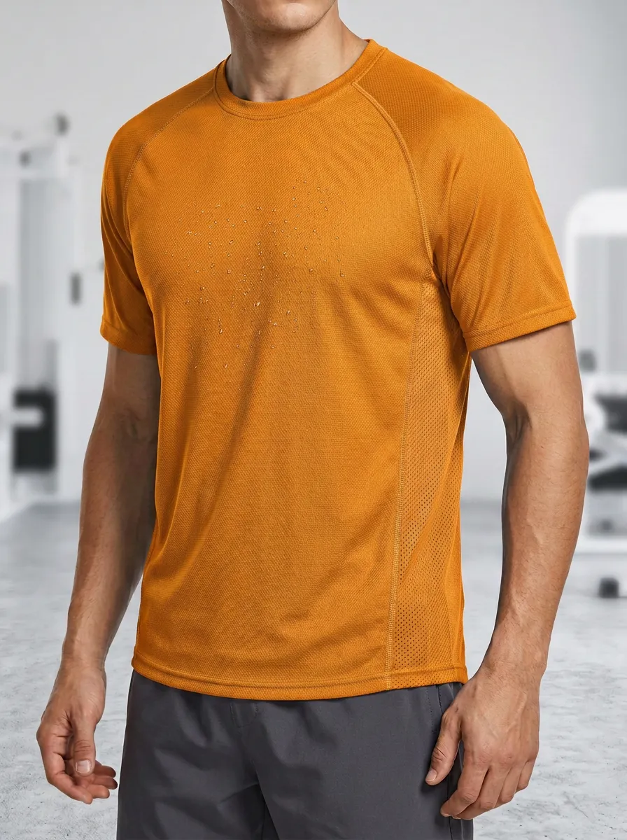 Men's Fitness Water Droplet Printed T-Shirt