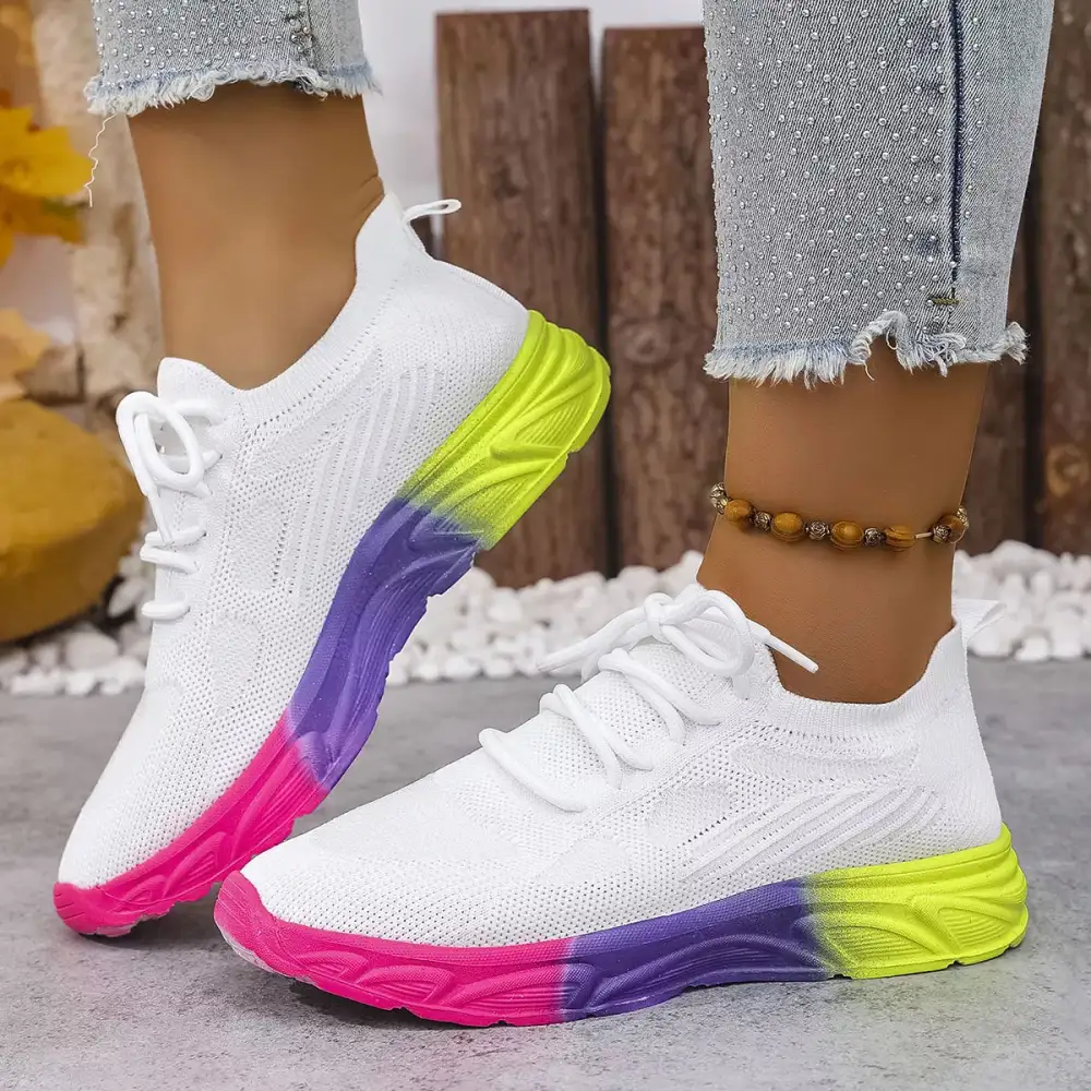 Lace-Up Round Toe Sneakers