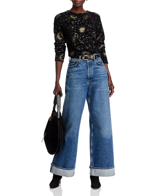 Long Sleeve Cashmere Astrological Crewneck Sweater