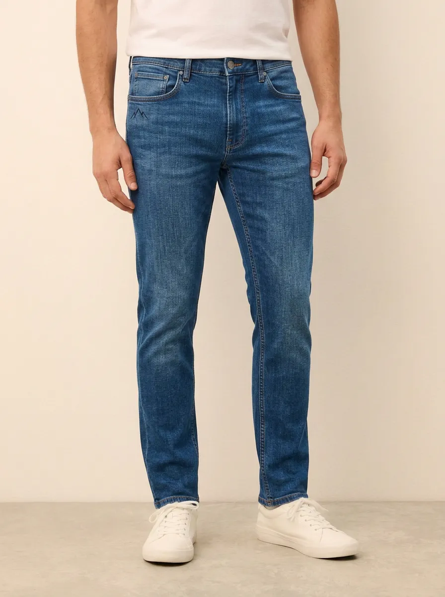 Men's Classic Weekend Mountain Lover Printed Stretch Denim Jeans