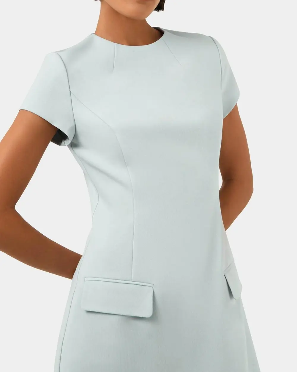 Panel Tailored Dress -Baby Blue