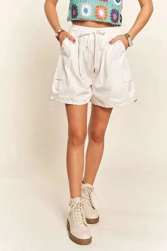 Cotton-Blend Drawstring Shorts With Pockets