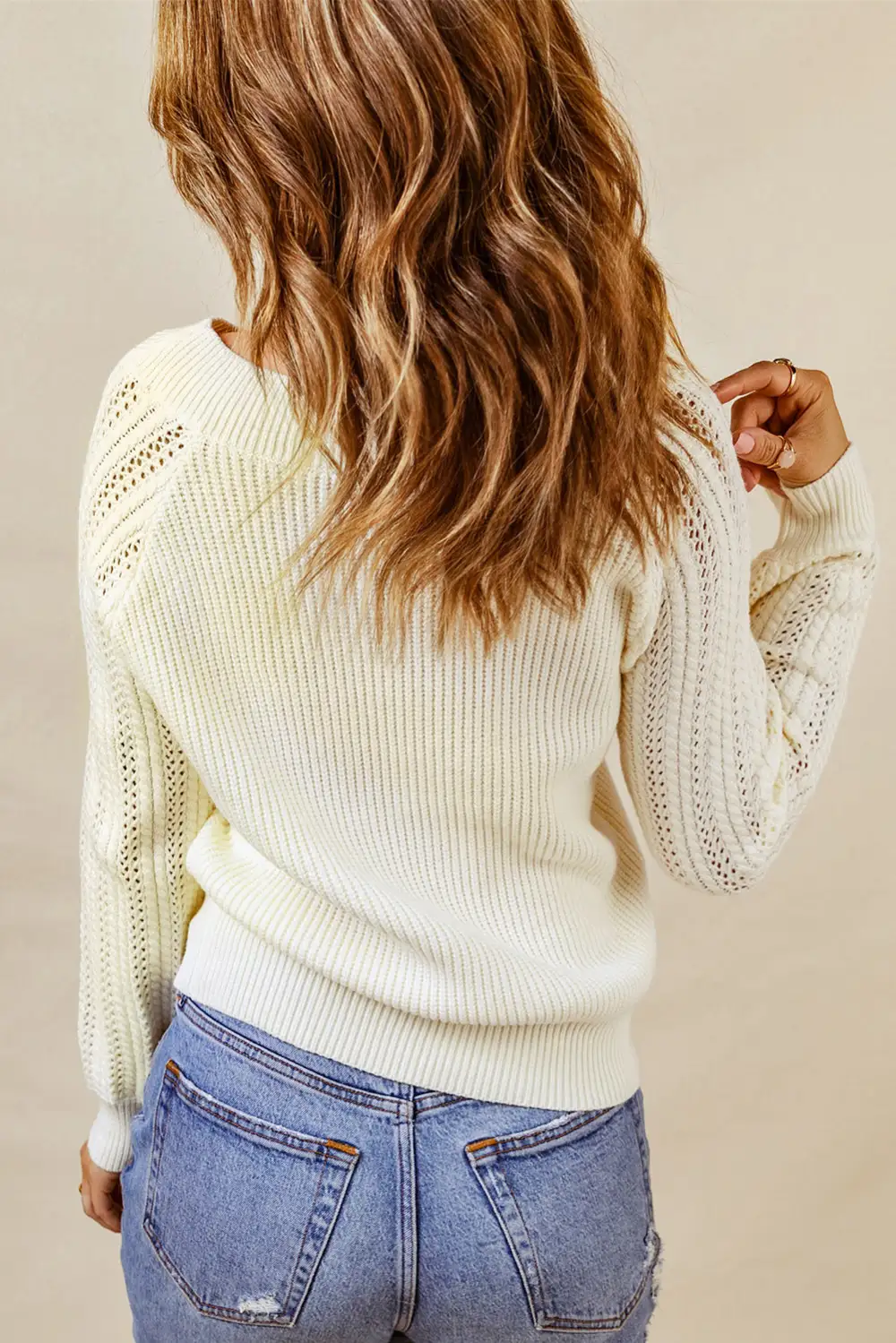 Solid Off Shoulder Knit Sweater