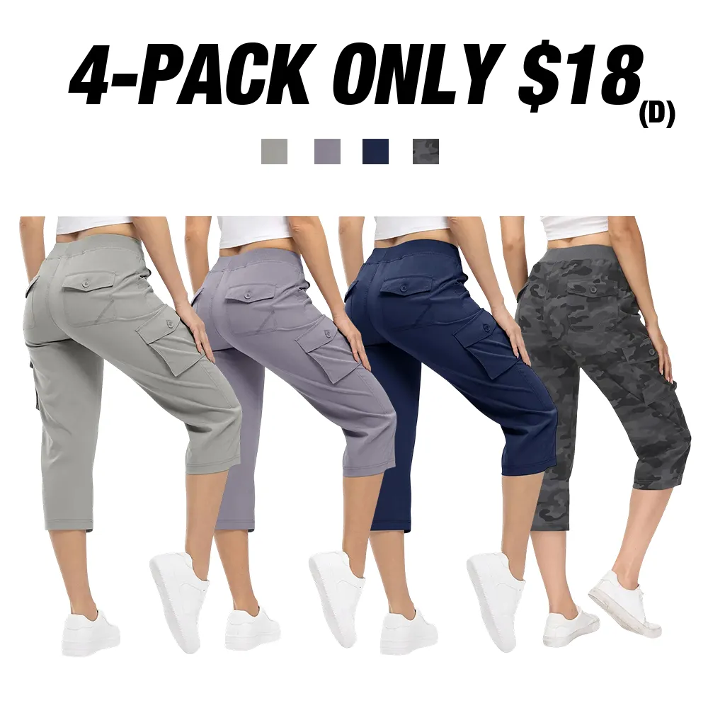 Women's Cargo Pants Plus Size Outdoor Lightweight Capris Casual Trip Loose Shorts