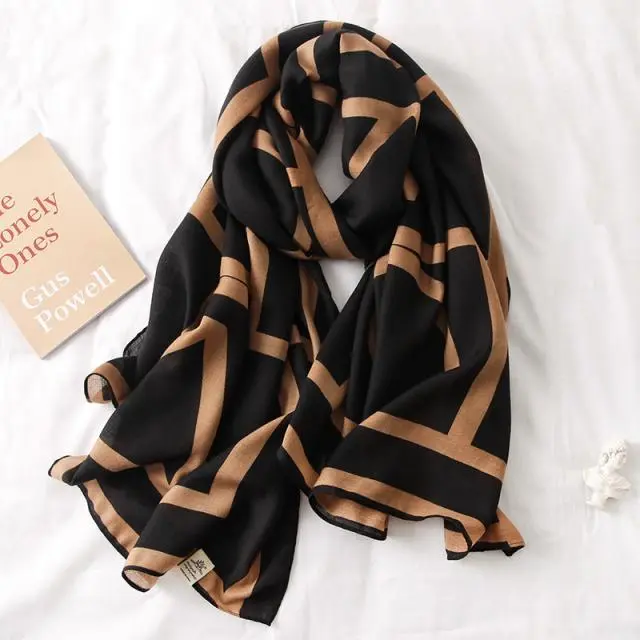 Relaxed Stripe Linen Blend Scarf