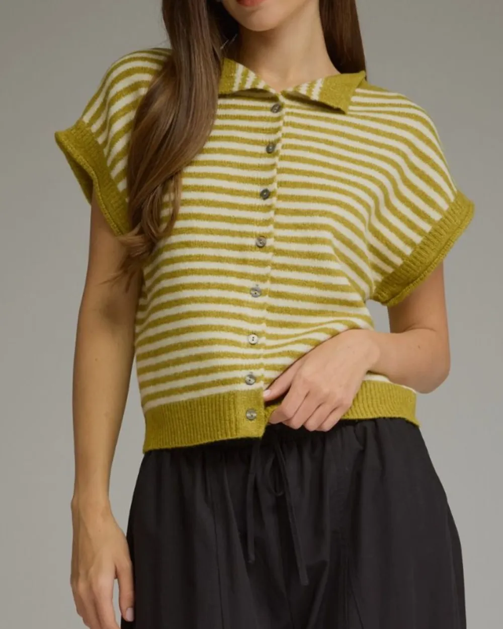 Fold-Over Stripe Top
