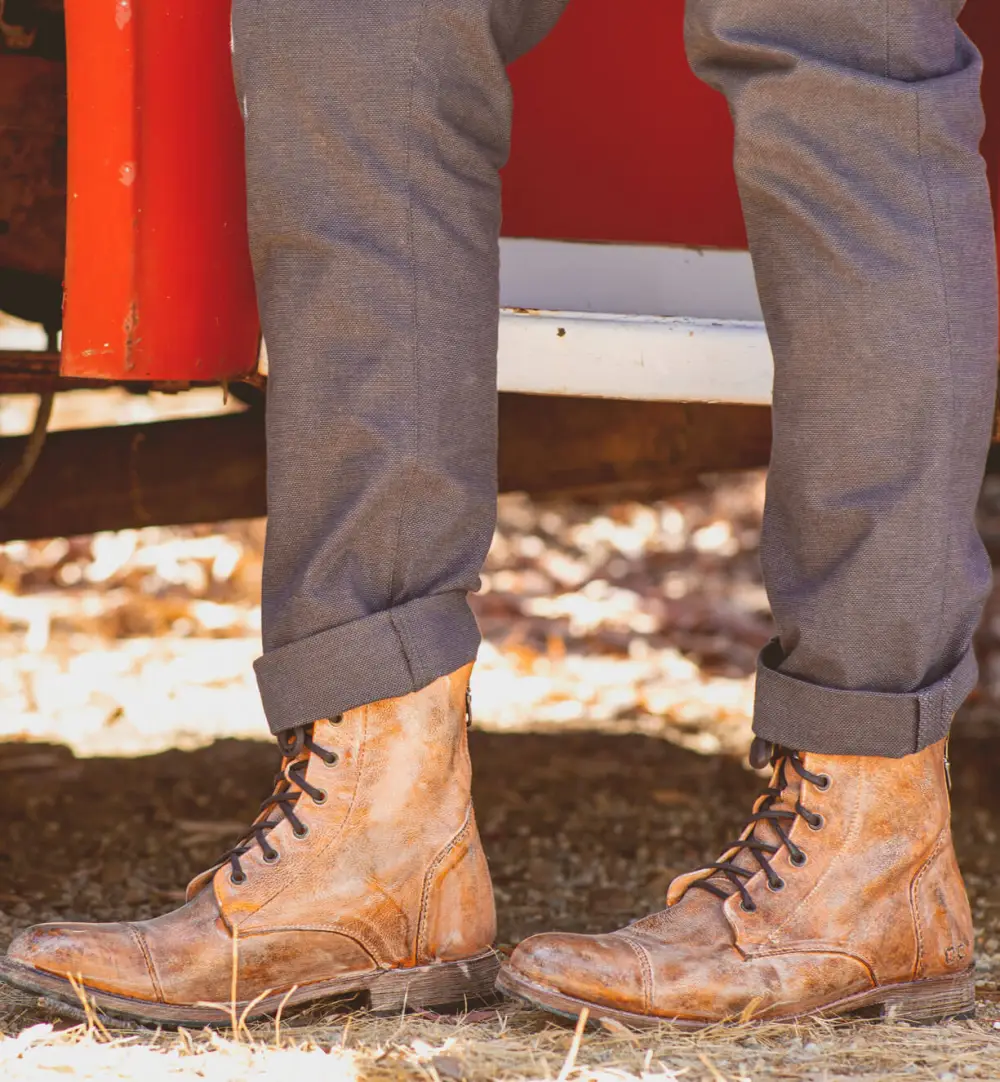 Back-Zip Streamlined Combat Boots