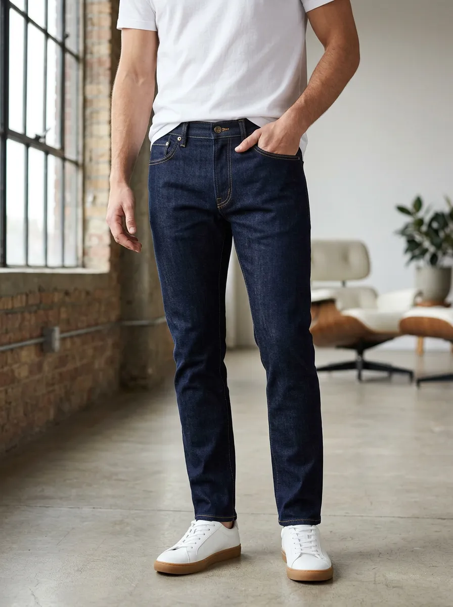 Men's Denim Five Pocket Detail Slim Fit Jeans