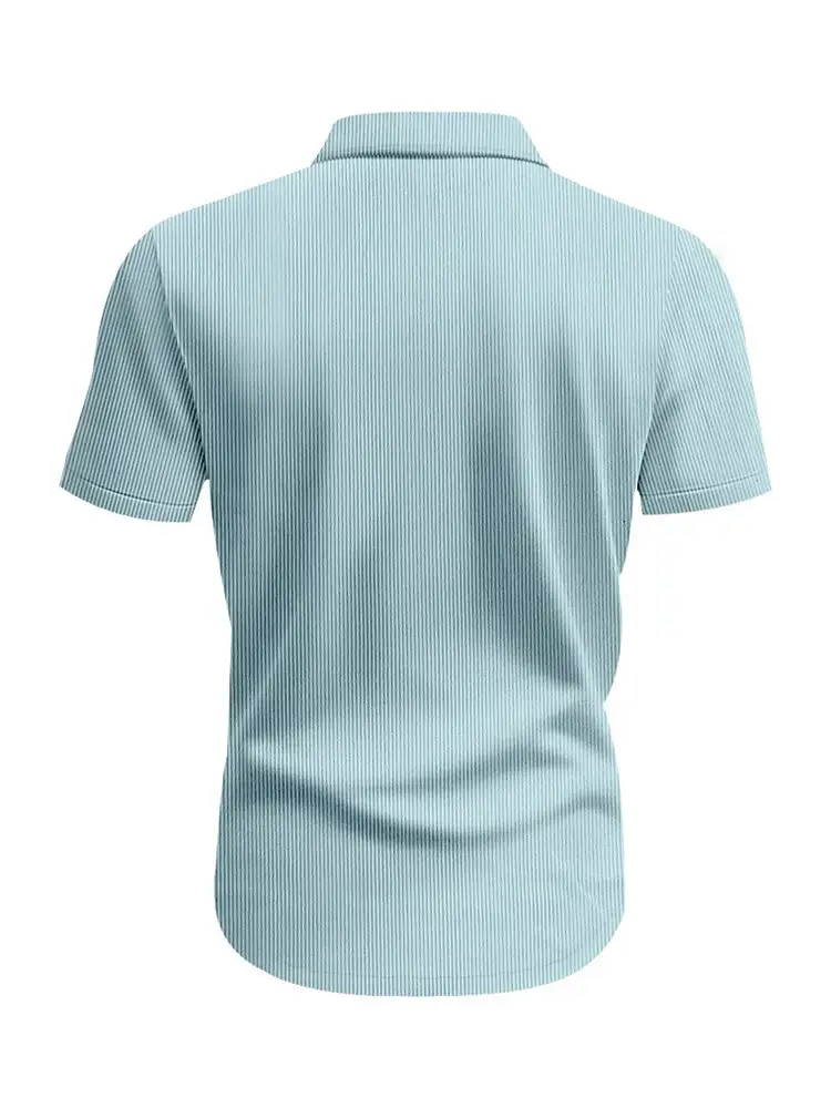 S Relaxed Ribbed Knit Short Sleeve Shirt