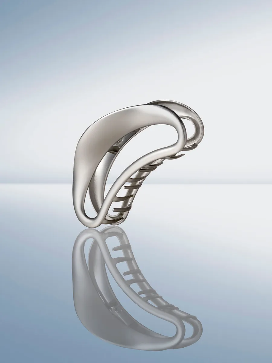 Silver Curved Hair Claw
