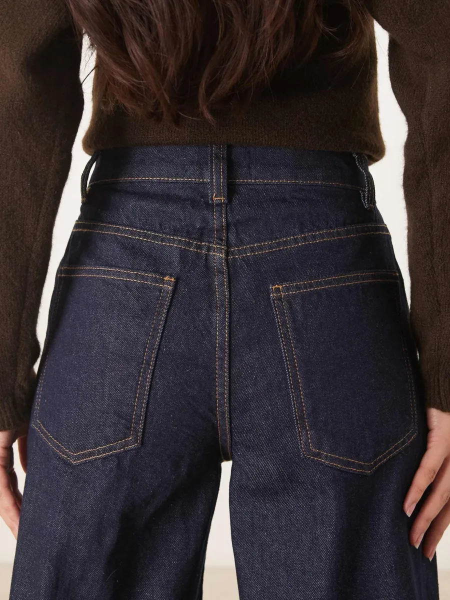 High-Waist Flared Denim Pants