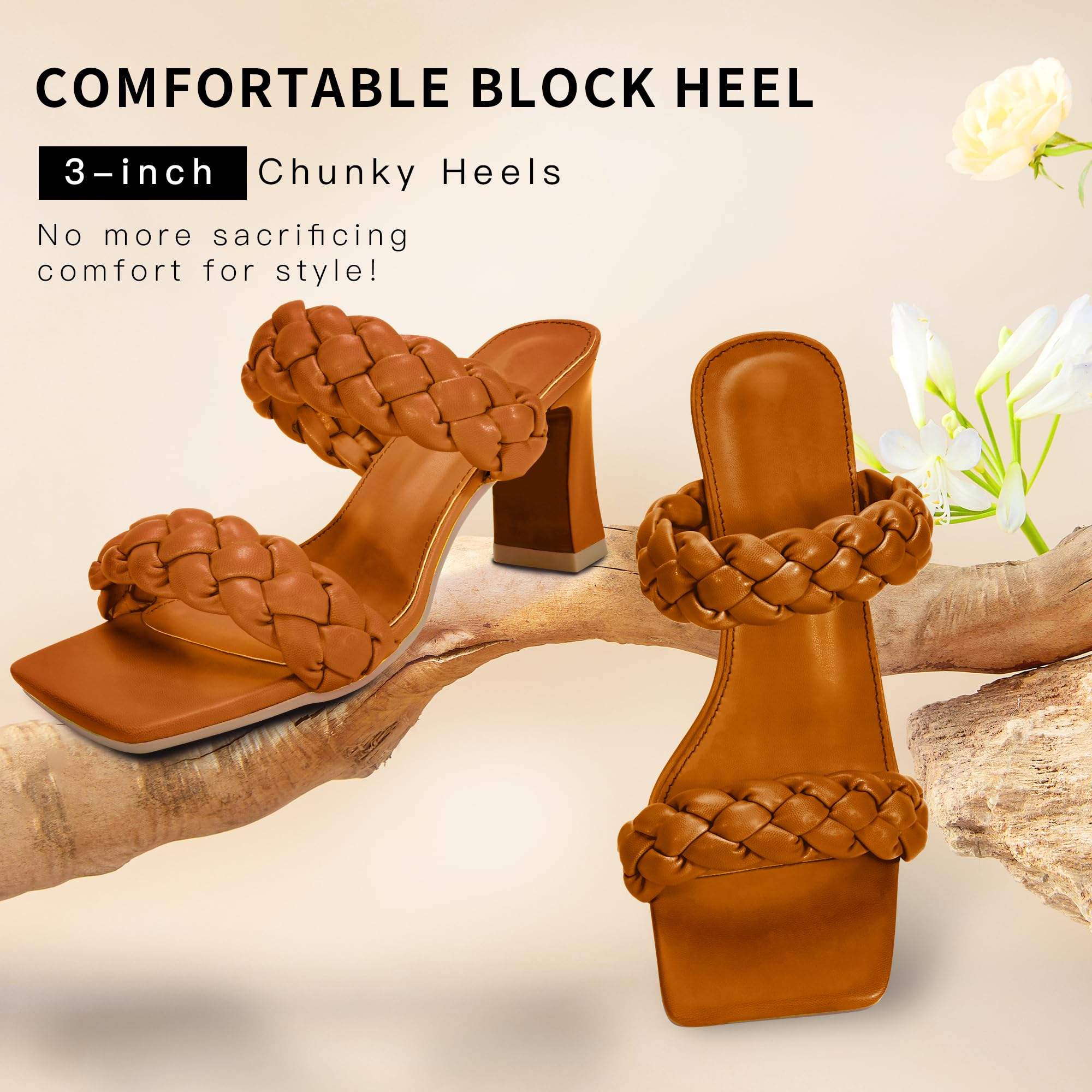 Elara Braided Square Toe Heels