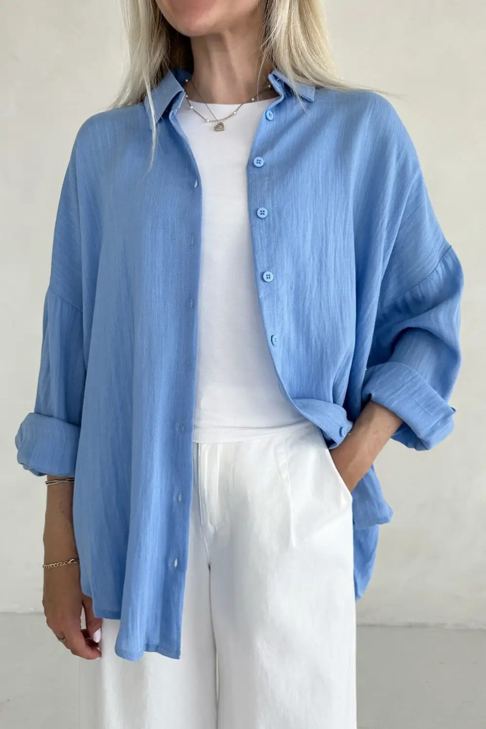 Laid Back Soft Button Front Button Down Shirt