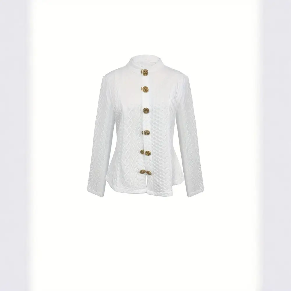 Textured Stand Collar Jacket