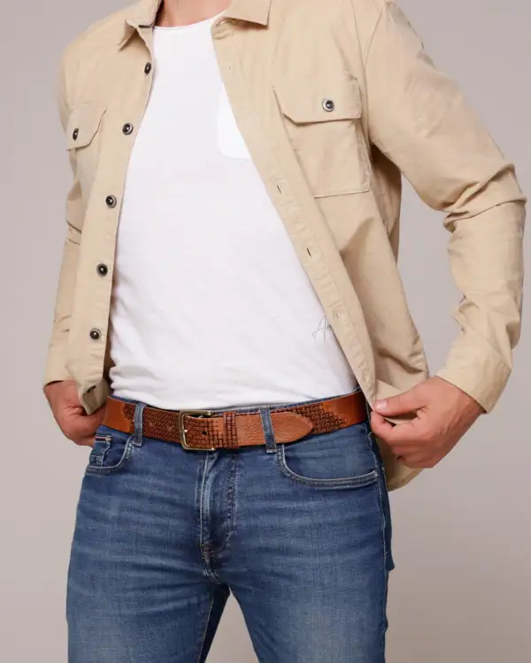 Faded Leather Waist Belt