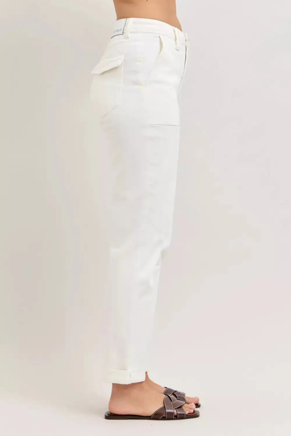 High Waist Pocketed Denim Jeans