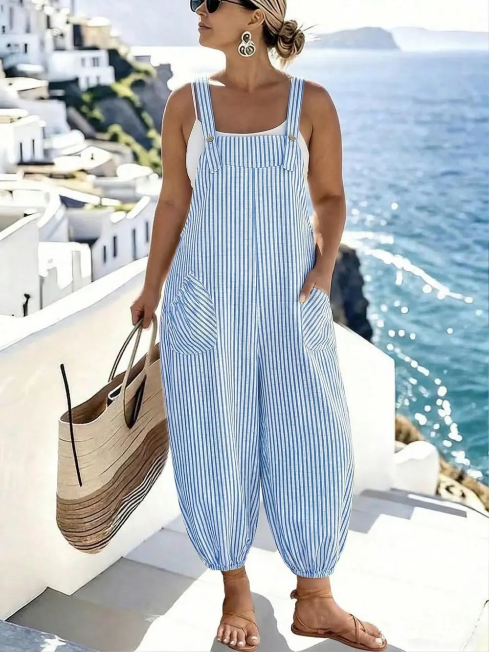 [Plus Size] Slim-Fit, Comfortable, Casual Sleeveless Jumpsuit