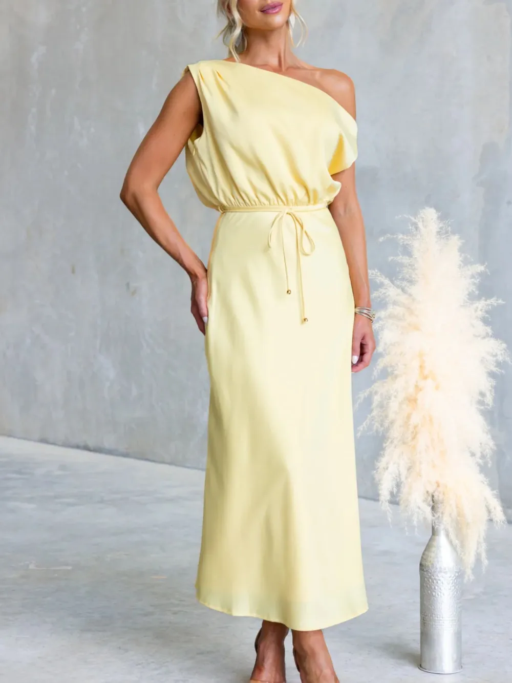 Shoulder Midi Dress