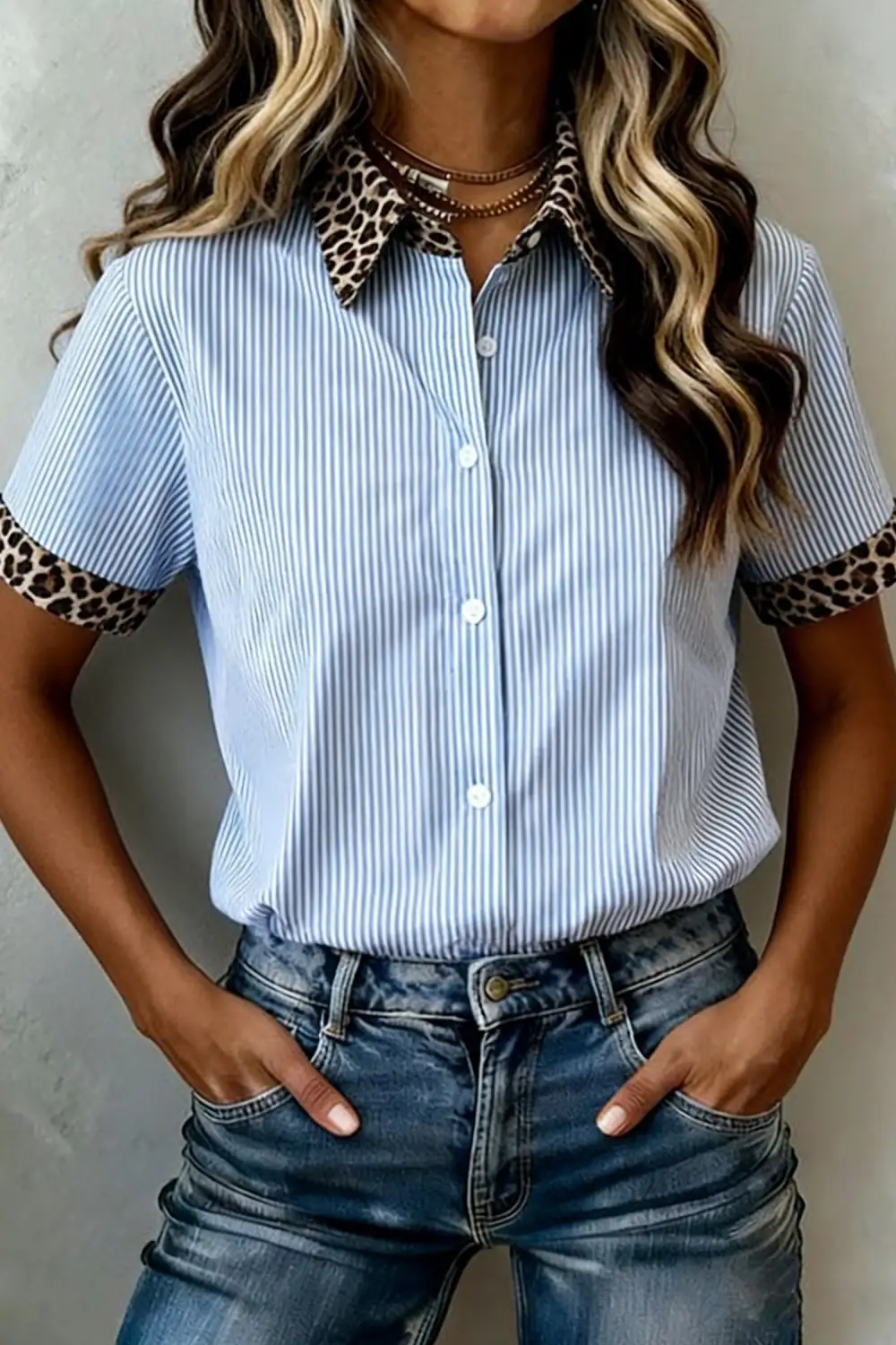 Short Sleeve Collared Casual Shirt