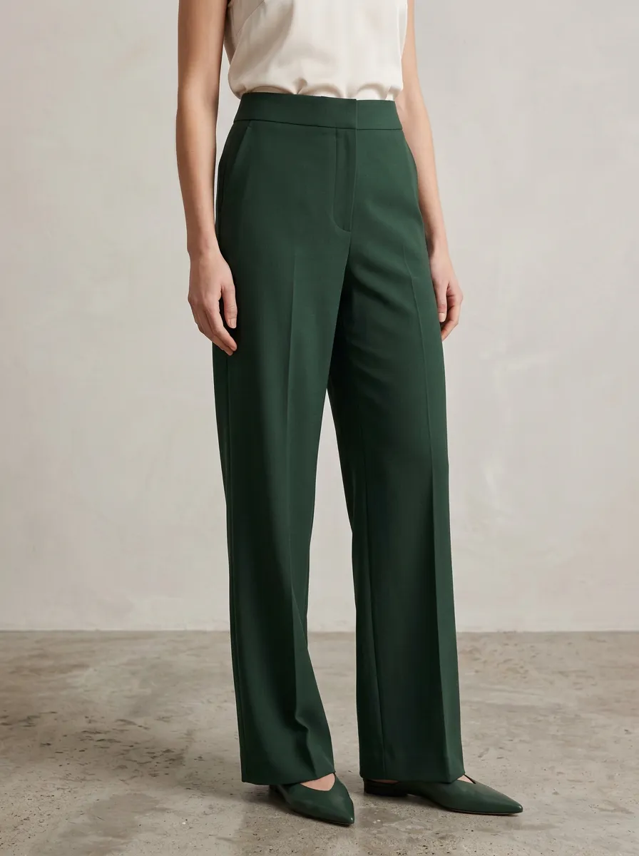 High-Waisted Wide-Leg Trousers