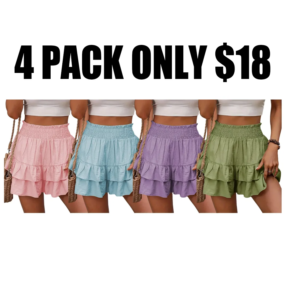 Women's High Waisted Ruffle Shorts | As low as $2.11 per item