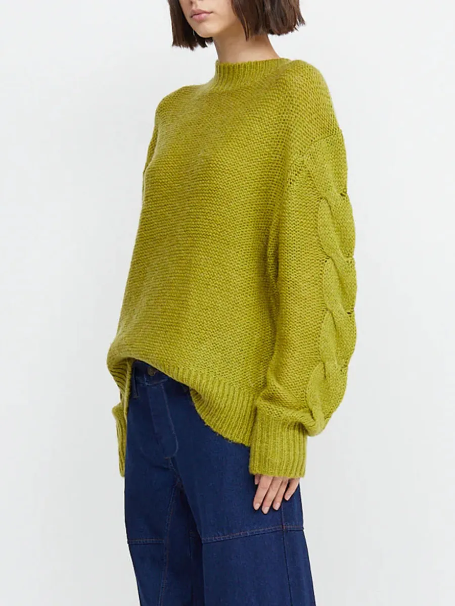 SOLID COLOR KNIT JUMPER