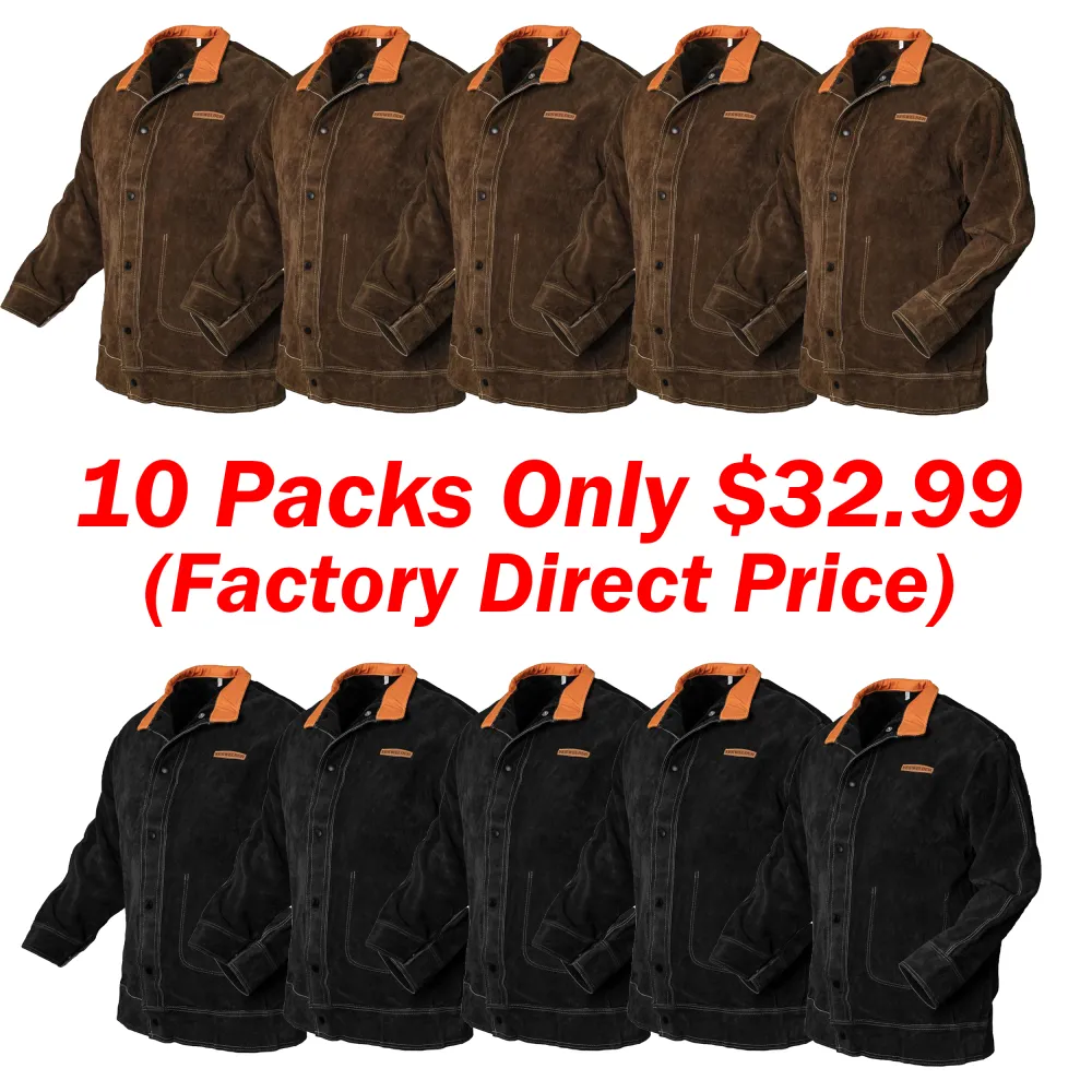 🧥 Heavy Duty Split Cowhide Leather Welding Jacket – Built for Protection. Trusted for Performance.