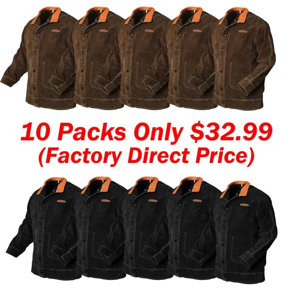 🧥 Heavy Duty Split Cowhide Leather Welding Jacket – Built for Protection. Trusted for Performance.