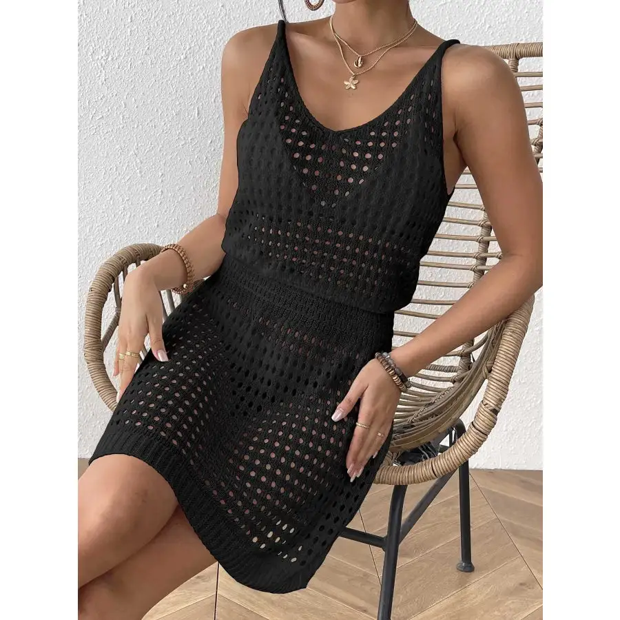 Everyday Crochet Knit Cover Up Mini Dress