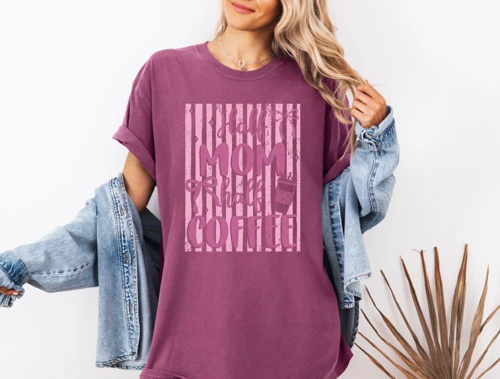 Mom Coffee Graphic Garment Dyed Tee