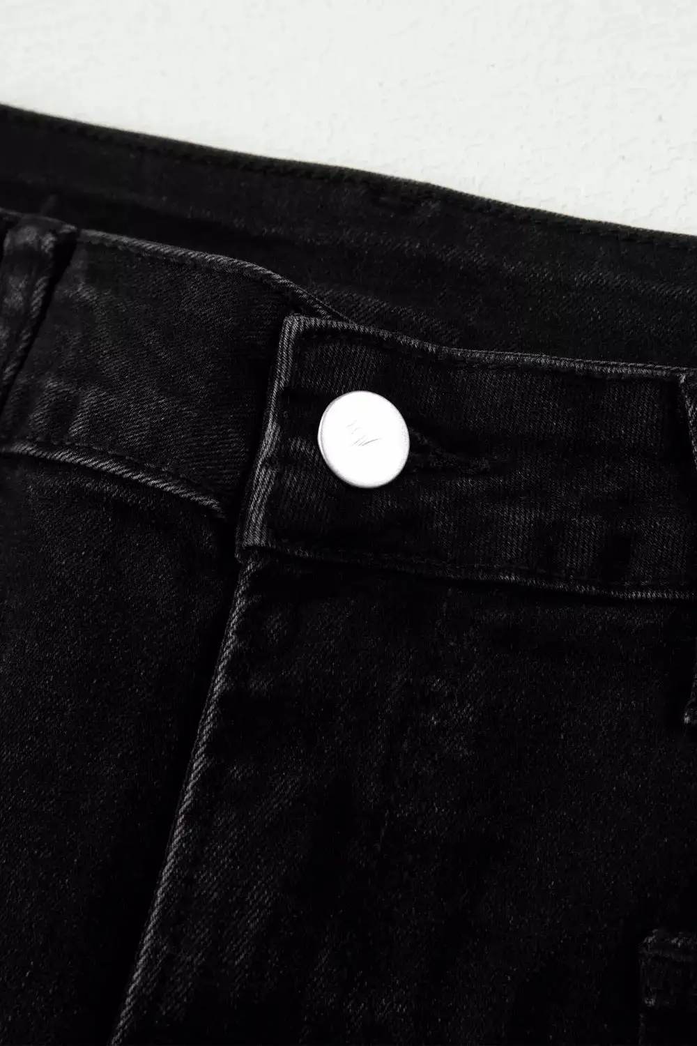 Washed Straight Leg Denim Jeans
