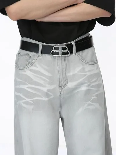 Polished Washed Stretch Straight Leg Jeans