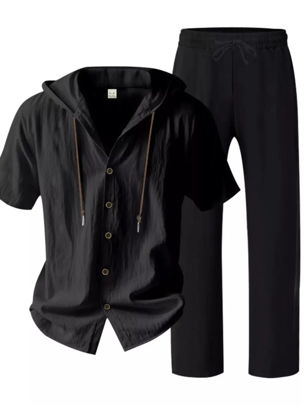 Men's Full Size Button Up Hooded Top