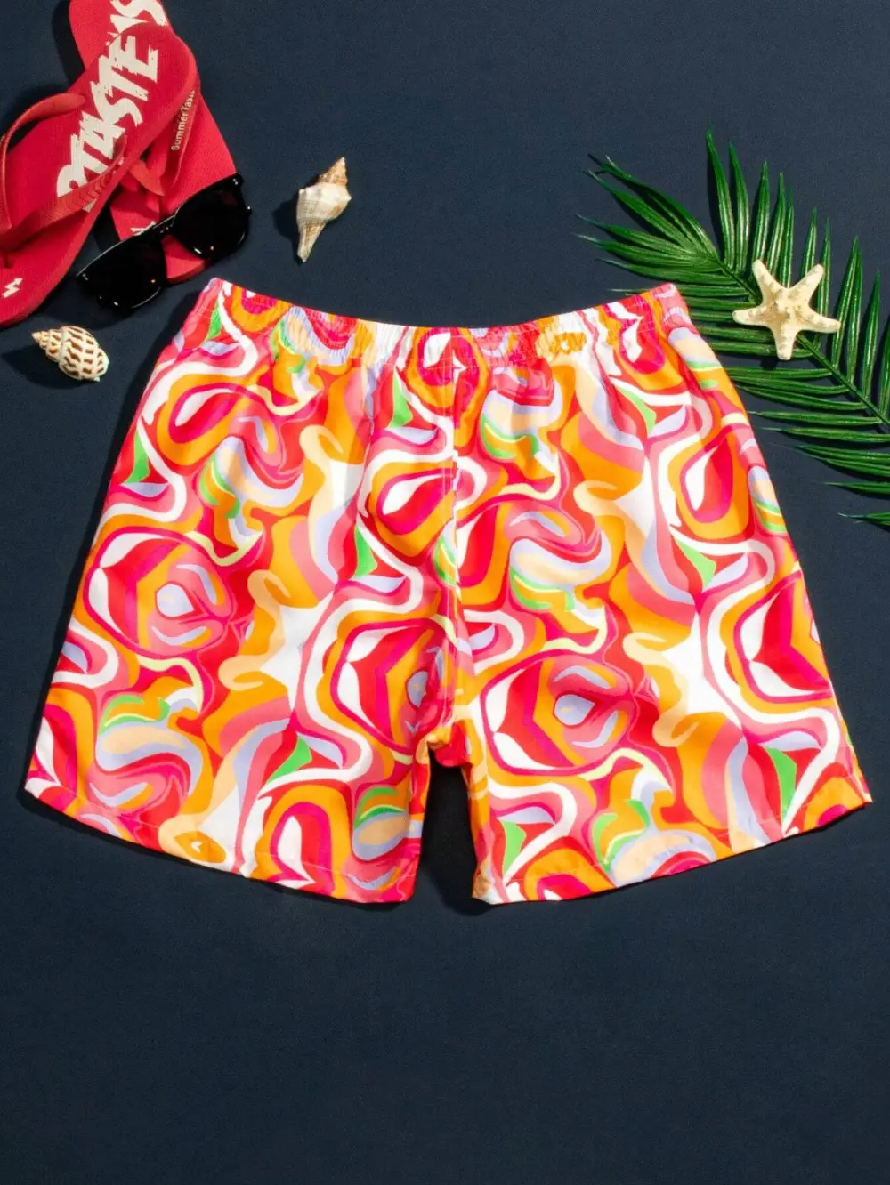 Men's Drawstring Stylish Allover Print Swim Trunks