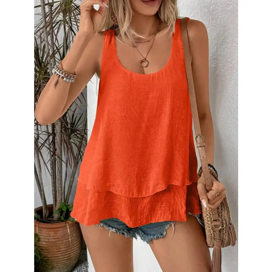Wide-Strap Layered Tank Top