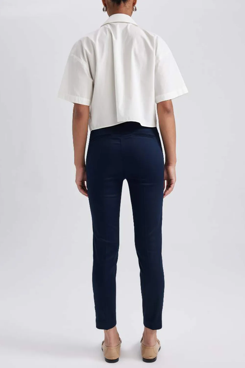 Normal Waist Satin Trousers