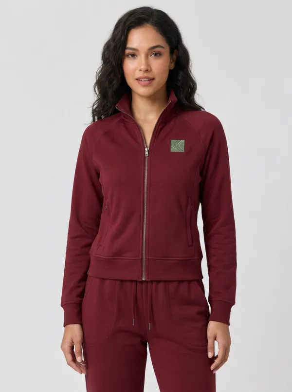 Women's Off-White Zip-Up Jacket & Jogger Set