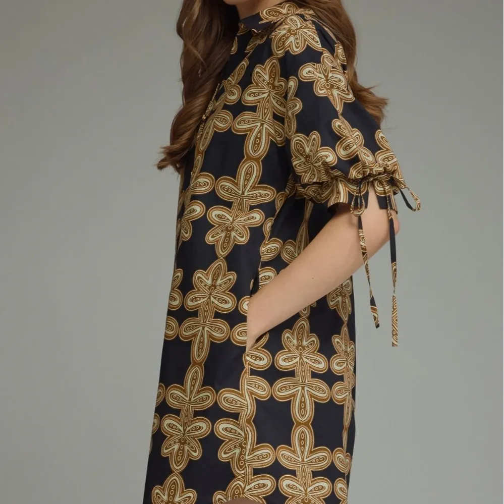 Printed Short Sleeve Mini Dress