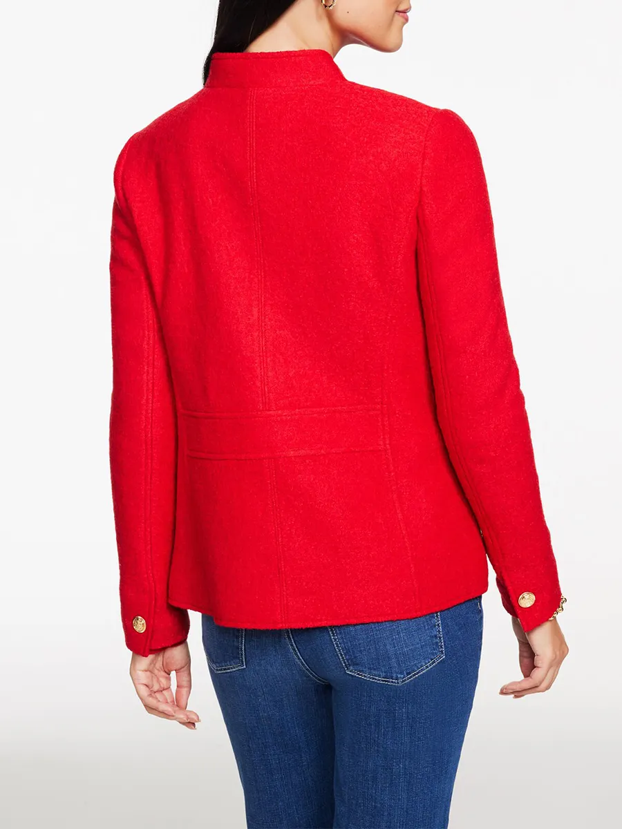 The Lady's Unique Military Style Design Wool Jacket