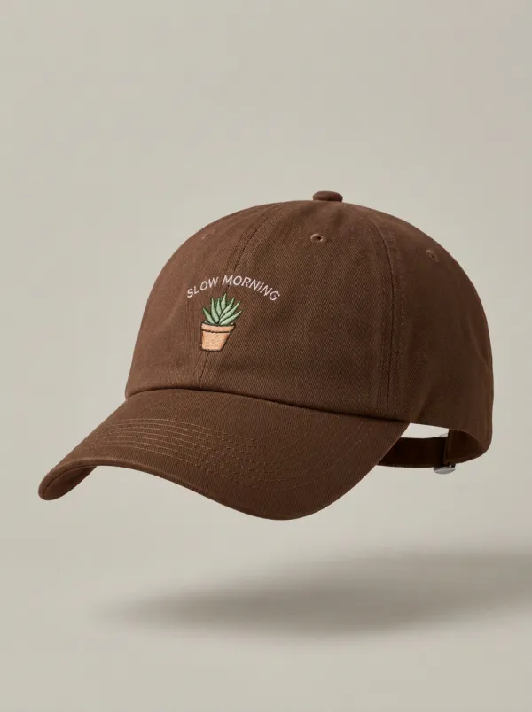 Textured Plant-Lover Slow-Morning Embroidered Unisex Baseball Cap