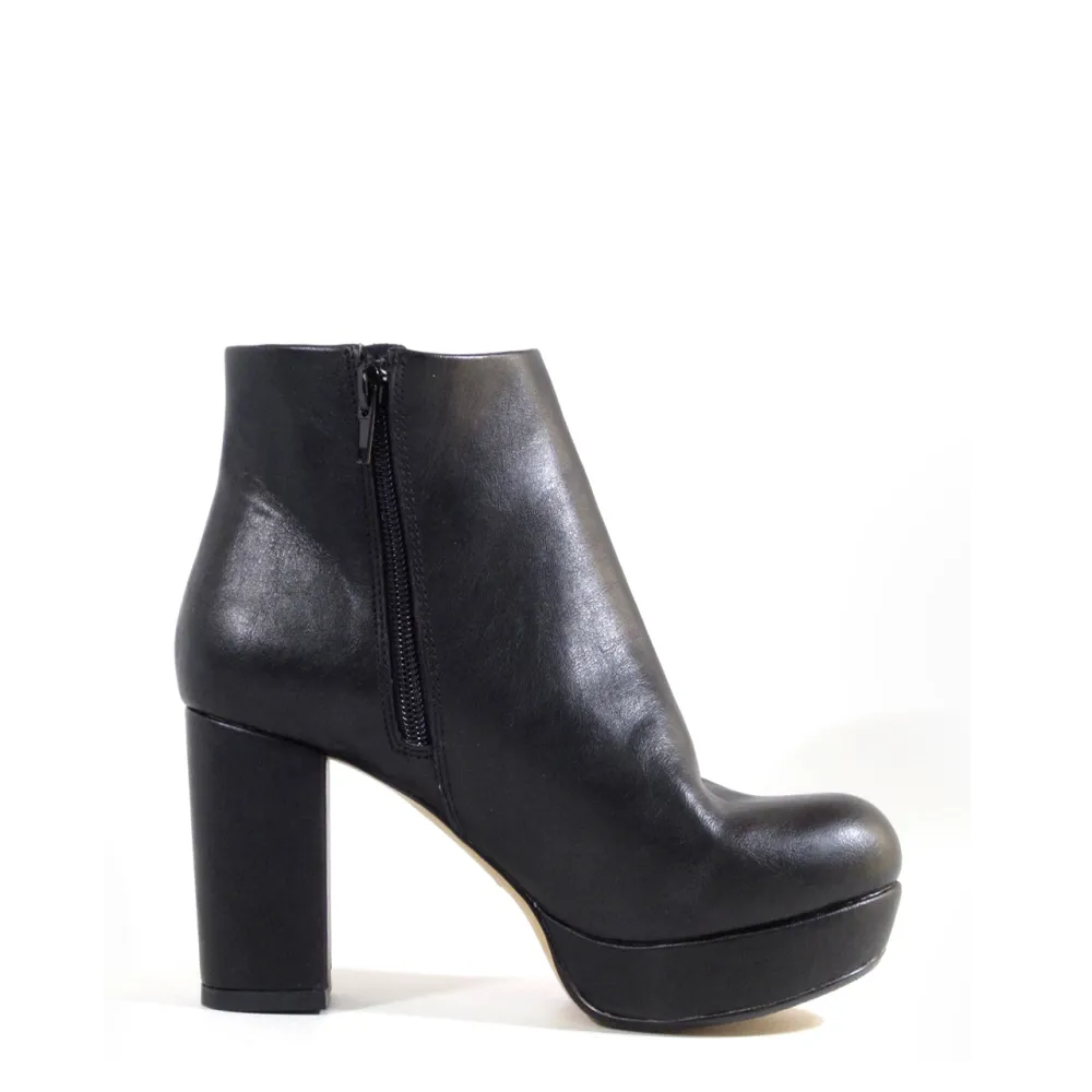 Retro Platform Heel Ankle Boots