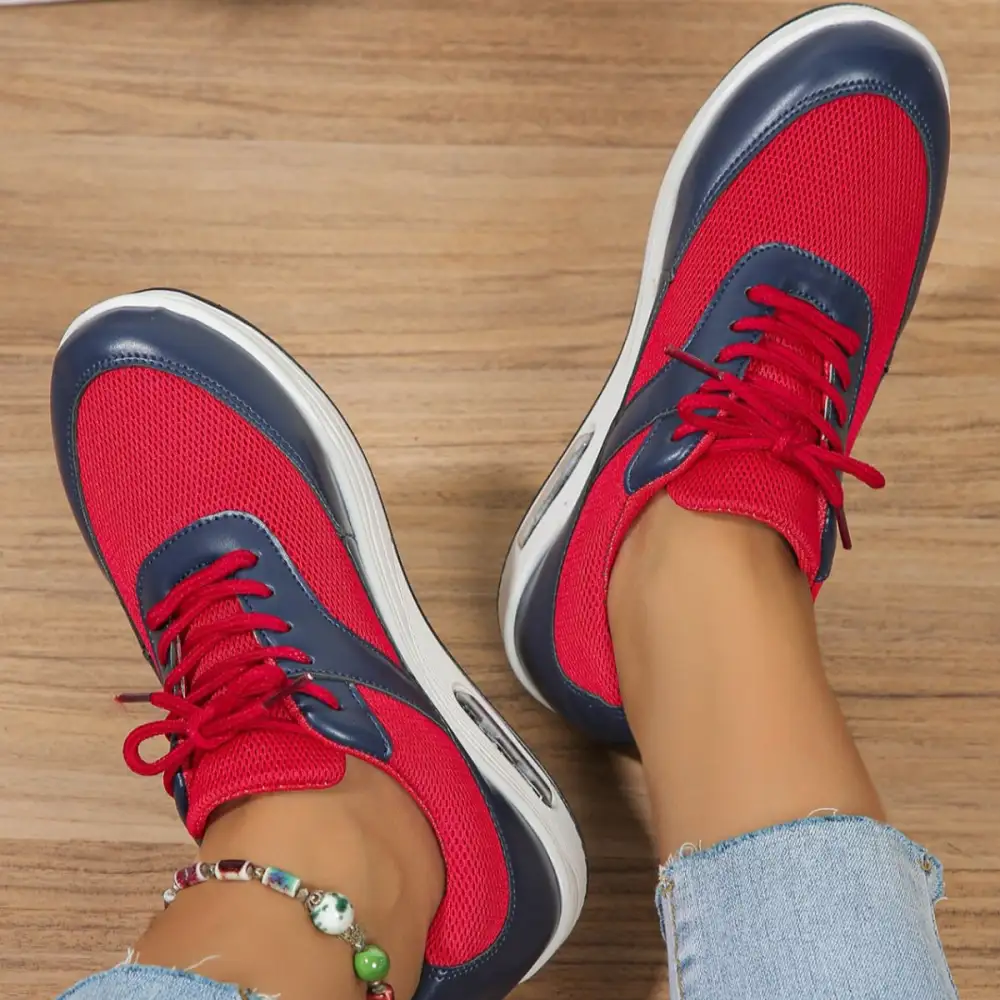 Lace-Up Wedge Sneakers