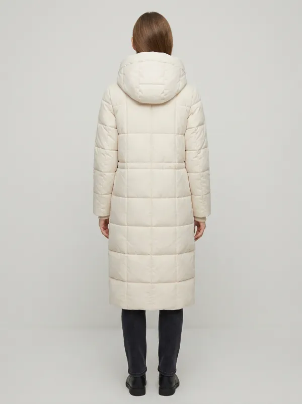 Comfort-Layer Padded Long Hooded Coat
