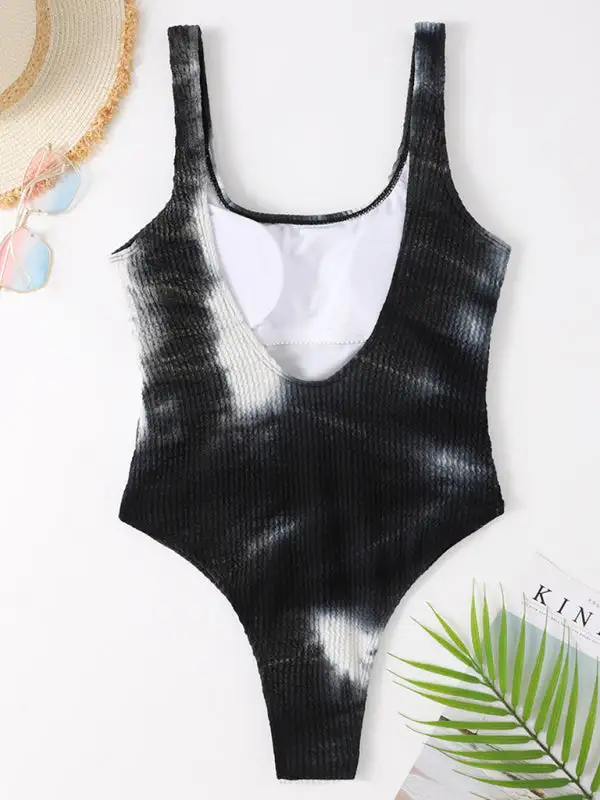 Candy Fluorescent Pleated Fabric One Piece Swimsuit